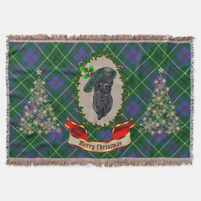 Duncan Scottie Hund jul Throw Blanket Filt (Framsidan)