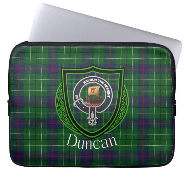 Duncan Scottish Clan Tartan and Crest  Laptop Fodral (Framsidan)