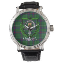 Duncan Scottish Klan Tartan och Vapensköld