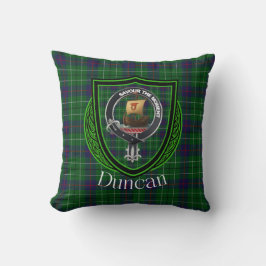 Duncan Scottish Klan Tartan och Vapensköld Kudde