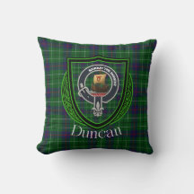 Duncan skotsk klan-tartan och vapensköld