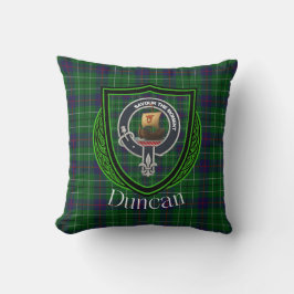 Duncan skotsk klan-tartan och vapensköld kudde