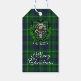 Duncan skotsk klan tartan & vapen presentetikett