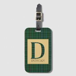 Duncan Tartan Monogram D Bagagebricka