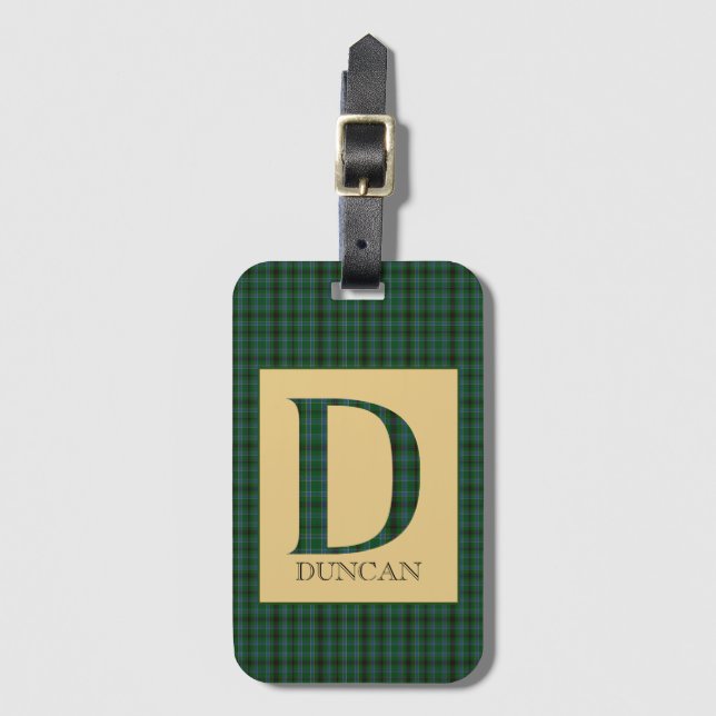 Duncan Tartan Monogram D Bagagebricka (Framsida vertikal)
