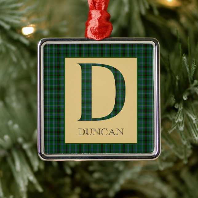 Duncan Tartan Monogram D Julgransprydnad Metall (Träd)