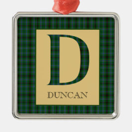 Duncan Tartan Monogram D Julgransprydnad Metall