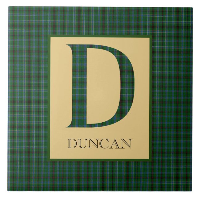Duncan Tartan Monogram D Kakelplatta (Framsidan)
