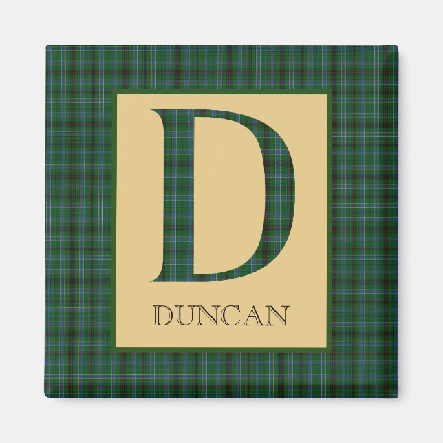 Duncan Tartan Monogram D   Magnet (Framsidan)