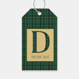 Duncan Tartan Monogram D Presentetikett