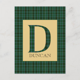 Duncan Tartan Monogram D Vykort