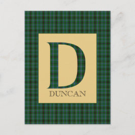 Duncan Tartan Monogram D Vykort