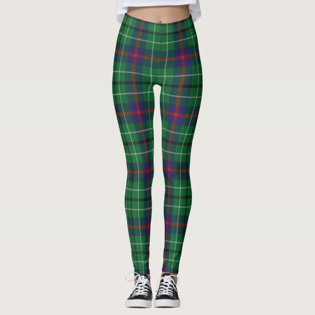 Duncan Tartan Scottish Klan Play Mönster Leggings (Framsida)