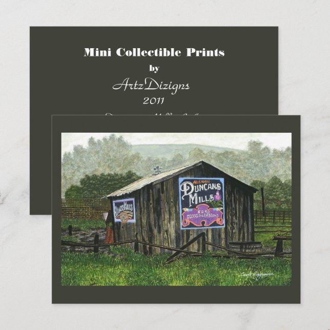 Duncans Mills Barn Mini Collecsible Prints Vykort (Fram/baksida)