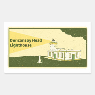 Duncansby Head Lighthouse Rektangulärt Klistermärke