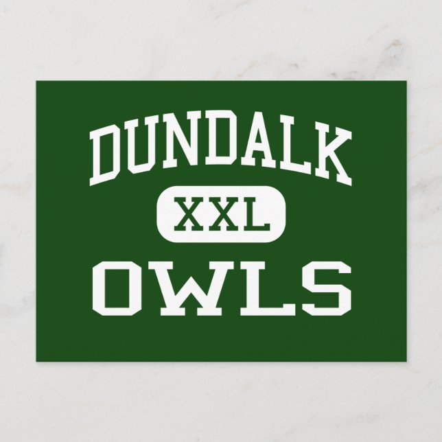 Dundalk - Ugglor - High School - Baltimore Marylan Vykort (Framsida)