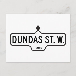 Dundas Street Väster, Toronto Street Sign Vykort