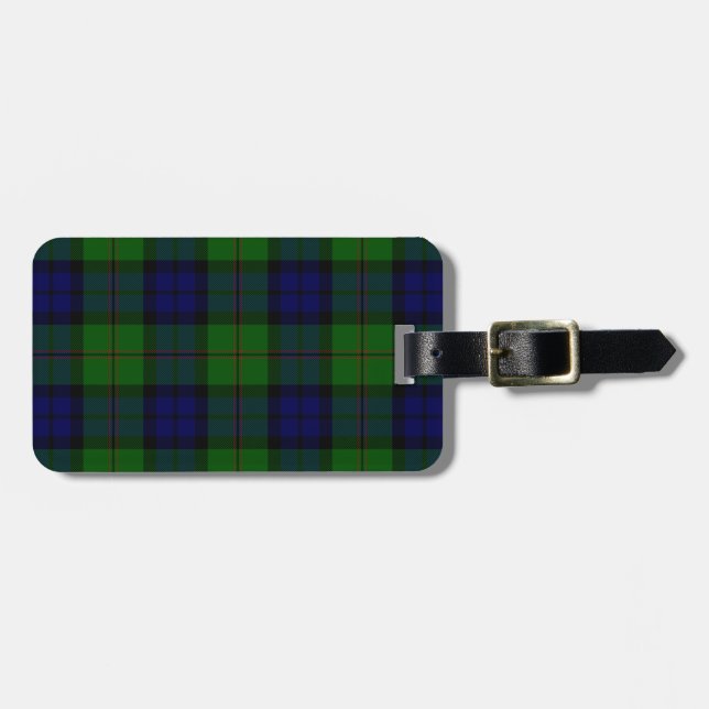 Dundas tartan Blue grönt plaid Bagagebricka (Horisontell Framsida)