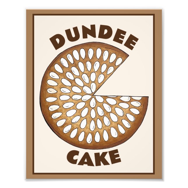 Dundee Cake Scotland Scottish Food Fruit Cake Fototryck (Framsidan)