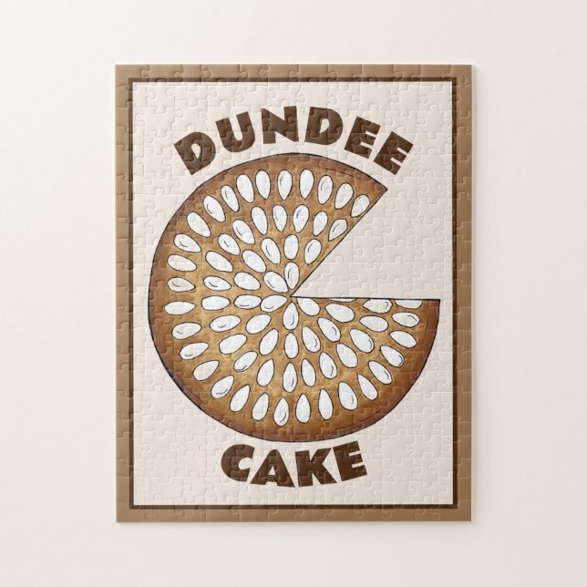 Dundee Cake Scotland Scottish Food Fruit Cake Pussel (Vertikal)