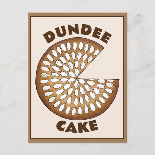 Dundee Cake Scotland Scottish Food Fruit Cake Vykort (Framsida)
