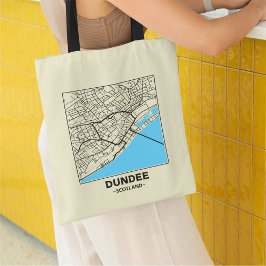 Dundee, Scotland City Map Tote Bag Tygkasse