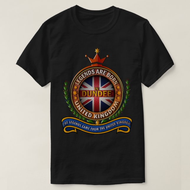 Dundee United Kingdom Legends är född i Dundee T Shirt (Design framsida)