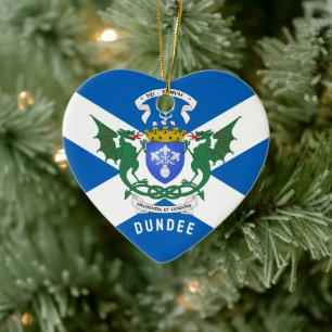 Dundee vapen / St. Andreas-kors bakgrund Julgransprydnad Keramik