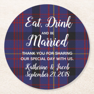 Dundonald Plaid Bröllagspresent Papper Coaster Underlägg Papper Rund