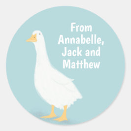 Dune anka babyduschklistermärken etikettera pojkfl runt klistermärke