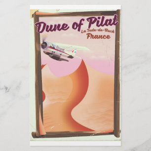 Dune of Pilat, Dunes vintage Frankrike-reseaffisch Brevpapper