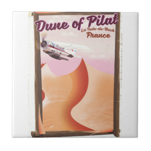 Dune of Pilat, Dunes vintage Frankrike-reseaffisch Kakelplatta