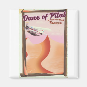 Dune of Pilat, Dunes vintage Frankrike-reseaffisch Magnet