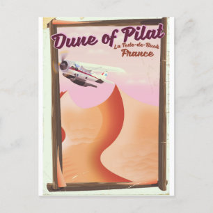 Dune of Pilat, Dunes vintage Frankrike-reseaffisch Vykort