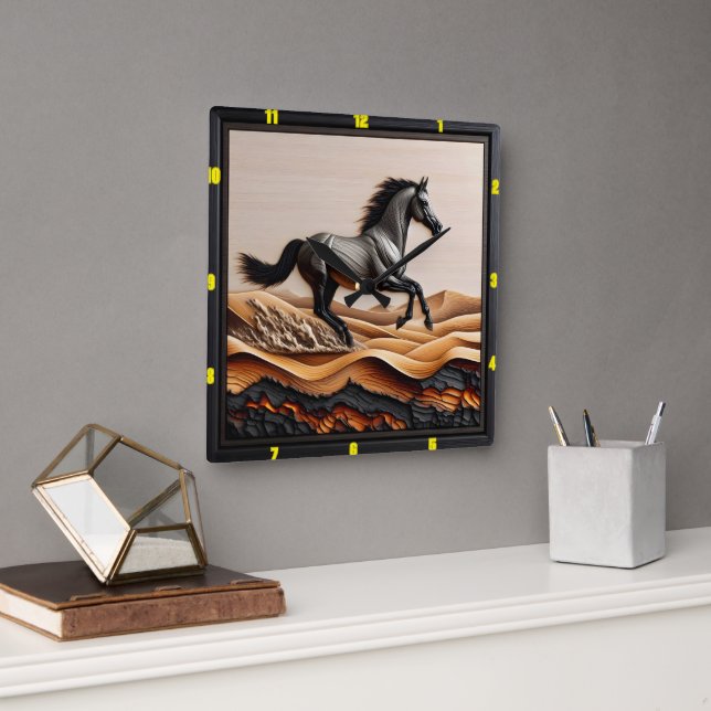 Dune Sprint: Personlig Charred Arabian Fyrkantig Klocka (Kontor)