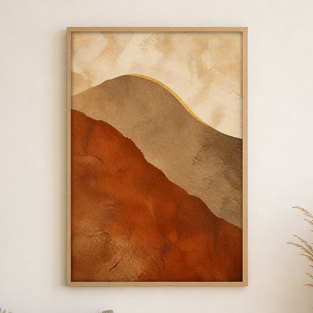 Dune Sweep Gouache Boho Konstaffisch Poster (Shown framed for scale. Poster ships unframed; frames are an optional add-on.)