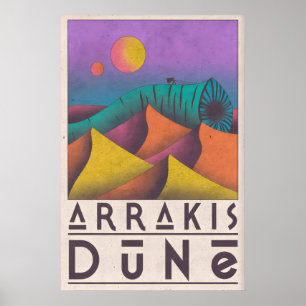 Dune Väggkonst Retro Resa Poster Stil - Lila