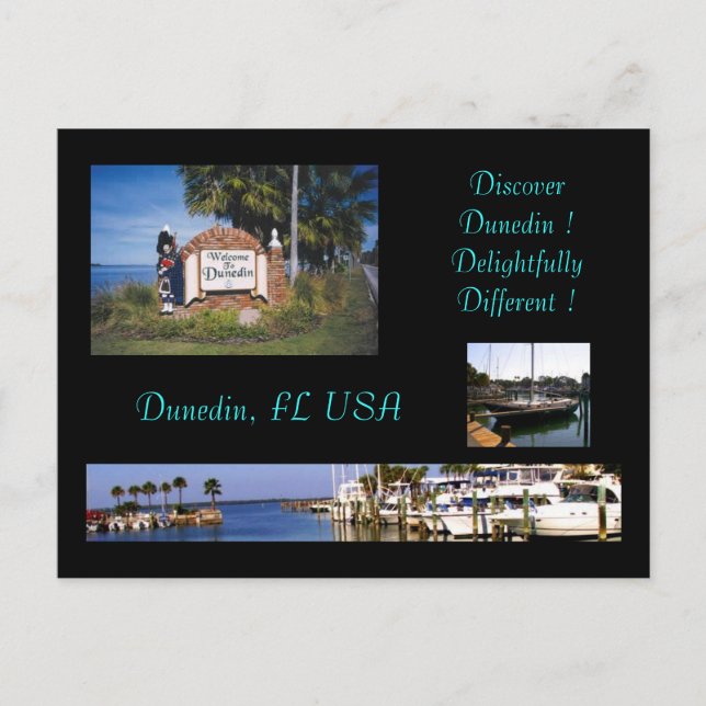 Dunedin Florida Torism vykort (Framsida)
