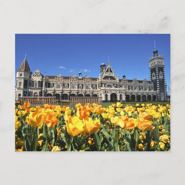 Dunedin järnvägsstation vykort (Framsida)