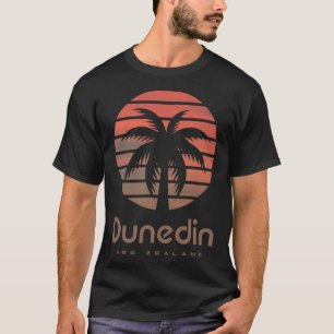 Dunedin New Zealand Travel Helgdag Souvenir Beach T Shirt
