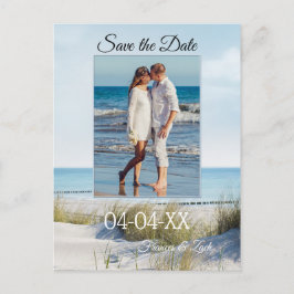 Dunes och Beach Photo Save Date Postcard Meddelande Vykort