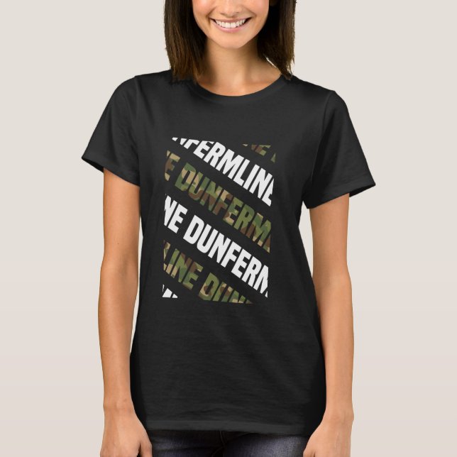Dunfermline Camo Mönster Grönt Camouflage T Shirt (Framsida)