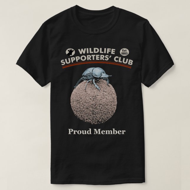 Dung Beetle Atop sin Dung Boll för naturvård T Shirt (Design framsida)