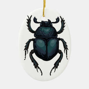 Dung beetle julgransprydnad keramik
