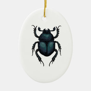 Dung beetle julgransprydnad keramik