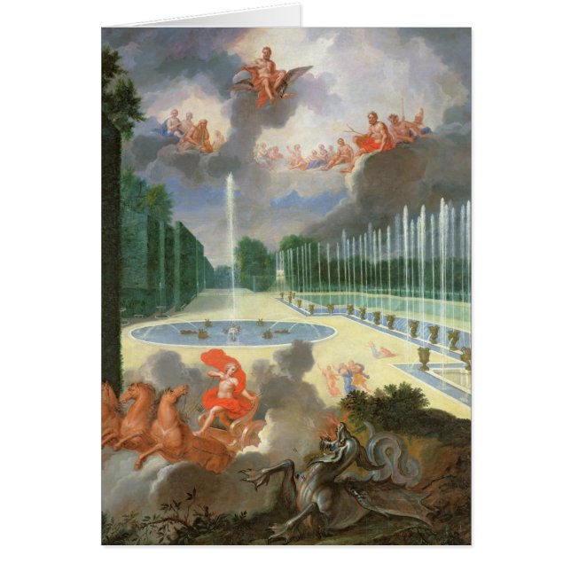 Dungarna av Versailles. Beskåda av drakebassäng Hälsningskort (Framsidan)