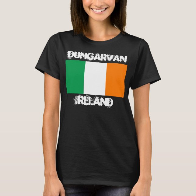 Dungarvan, Irland med irländskt flagga Tee Shirt (Framsida)