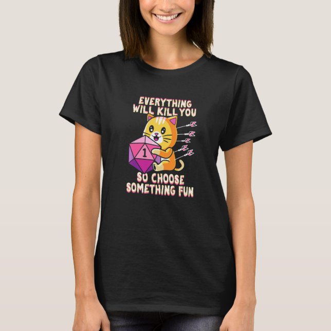 Dungen Katt För En Rpg-Spatare T Shirt (Framsida)