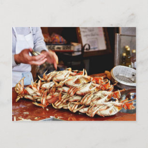 Dungeness Crab at Fishermans Wharf in San Francisc Vykort