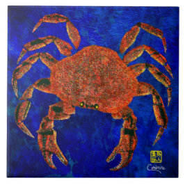 Dungeness Crab R - stort keramiskt Tile Kakelplatta